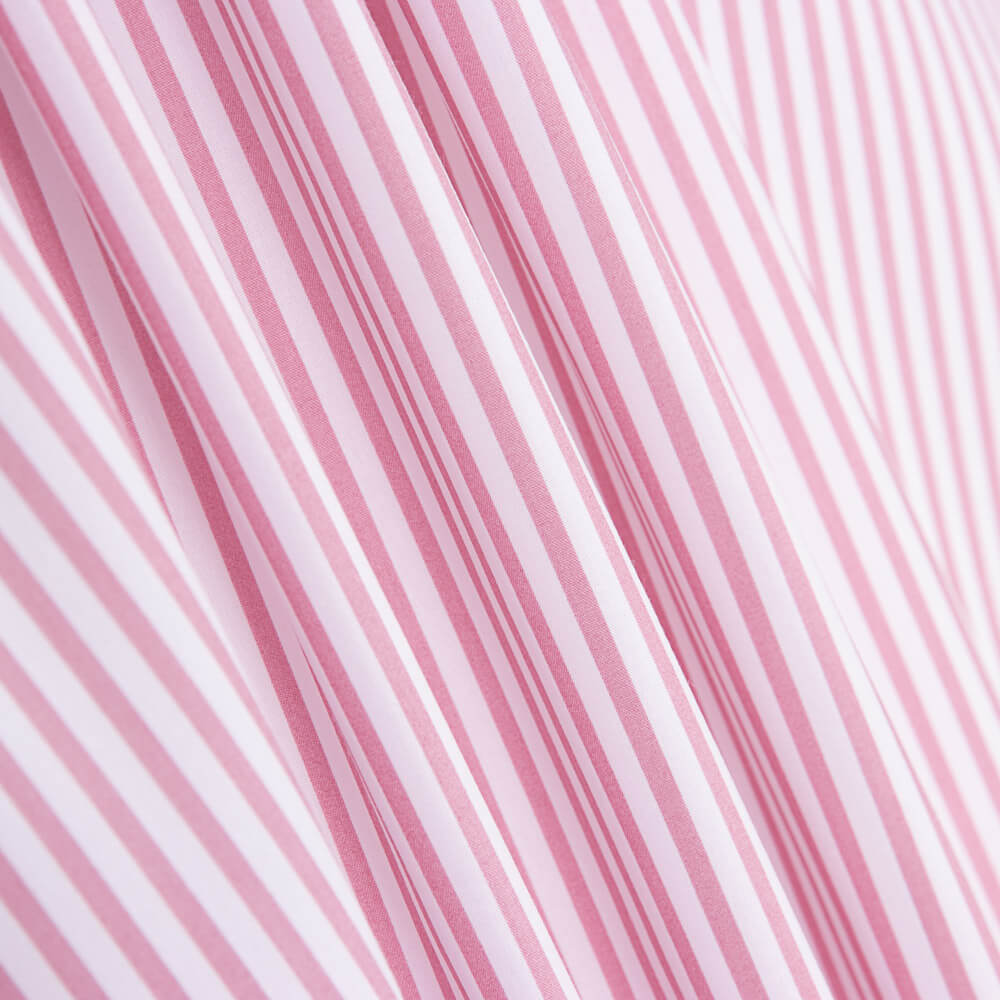 Popeline Algodão Orgânico Infantil Mini Listra Rosa - Ribes y Casals