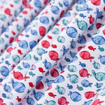 Popeline Algodão Orgânico Infantil Peixes Azuis - Ribes y Casals