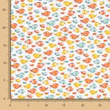 Popeline Algodão Orgânico Infantil Peixes Coral - Ribes y Casals