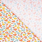 Popeline Algodão Orgânico Infantil Peixes Coral - Ribes y Casals