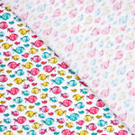 Popeline Algodão Orgânico Infantil Peixes Rosa - Ribes y Casals