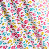 Popeline Algodão Orgânico Infantil Peixes Rosa - Ribes y Casals