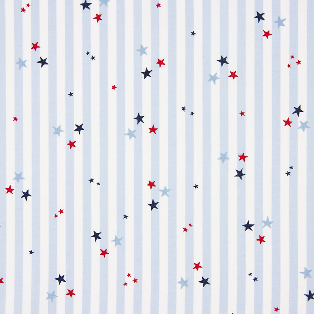 Popeline Algodão Orgânico Infantil Vichy Estrelas - Ribes y Casals