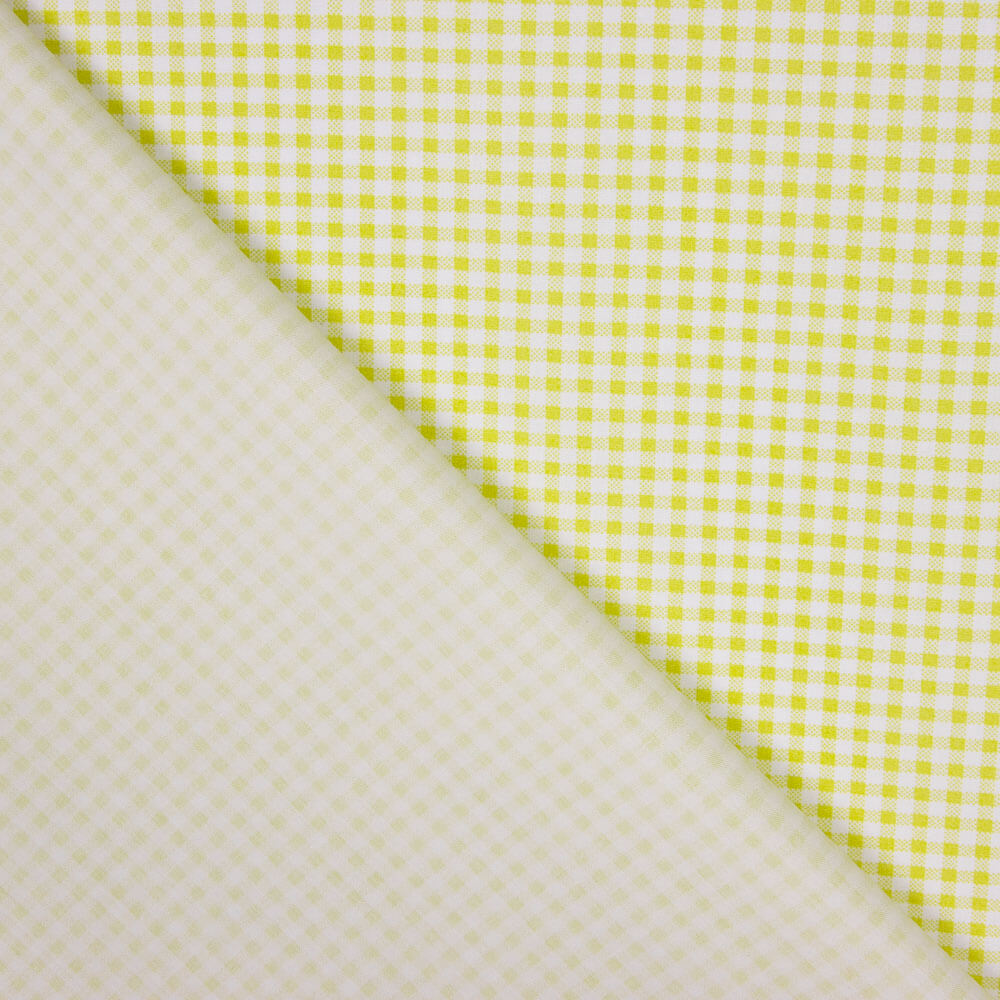 Popeline Algodão Orgânico Infantil Mini Quadrado Lima - Ribes y Casals