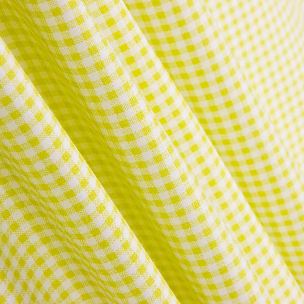 Popeline Algodão Orgânico Infantil Mini Quadrado Lima - Ribes y Casals