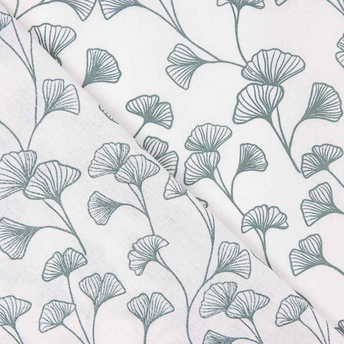 Popeline de Algodão com Ramos Brancos - Ribes y Casals