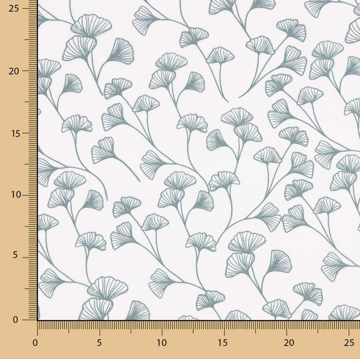 Popeline de Algodão com Ramos Brancos - Ribes y Casals