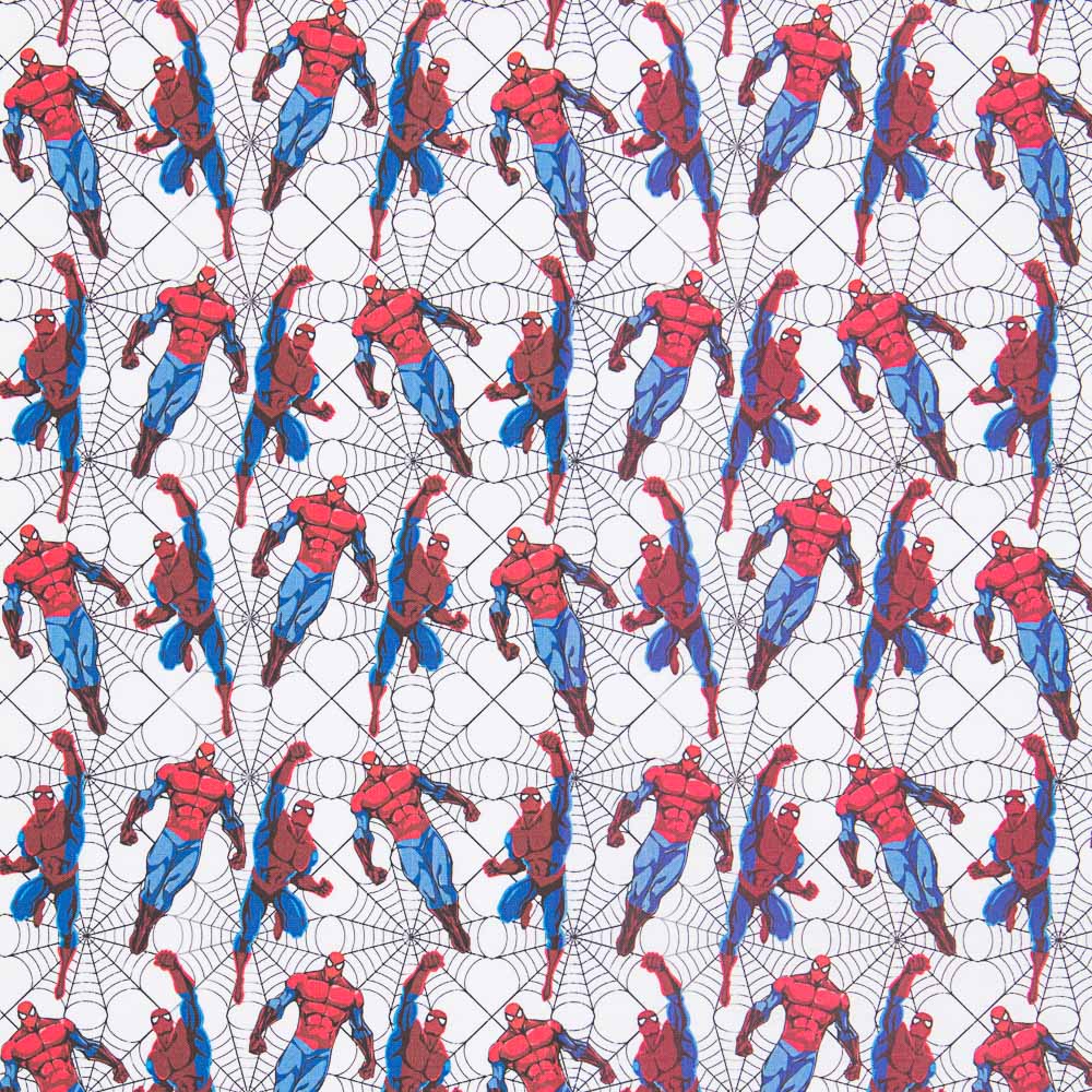 Popelina Algodão Spiderman Branco - Ribes y Casals