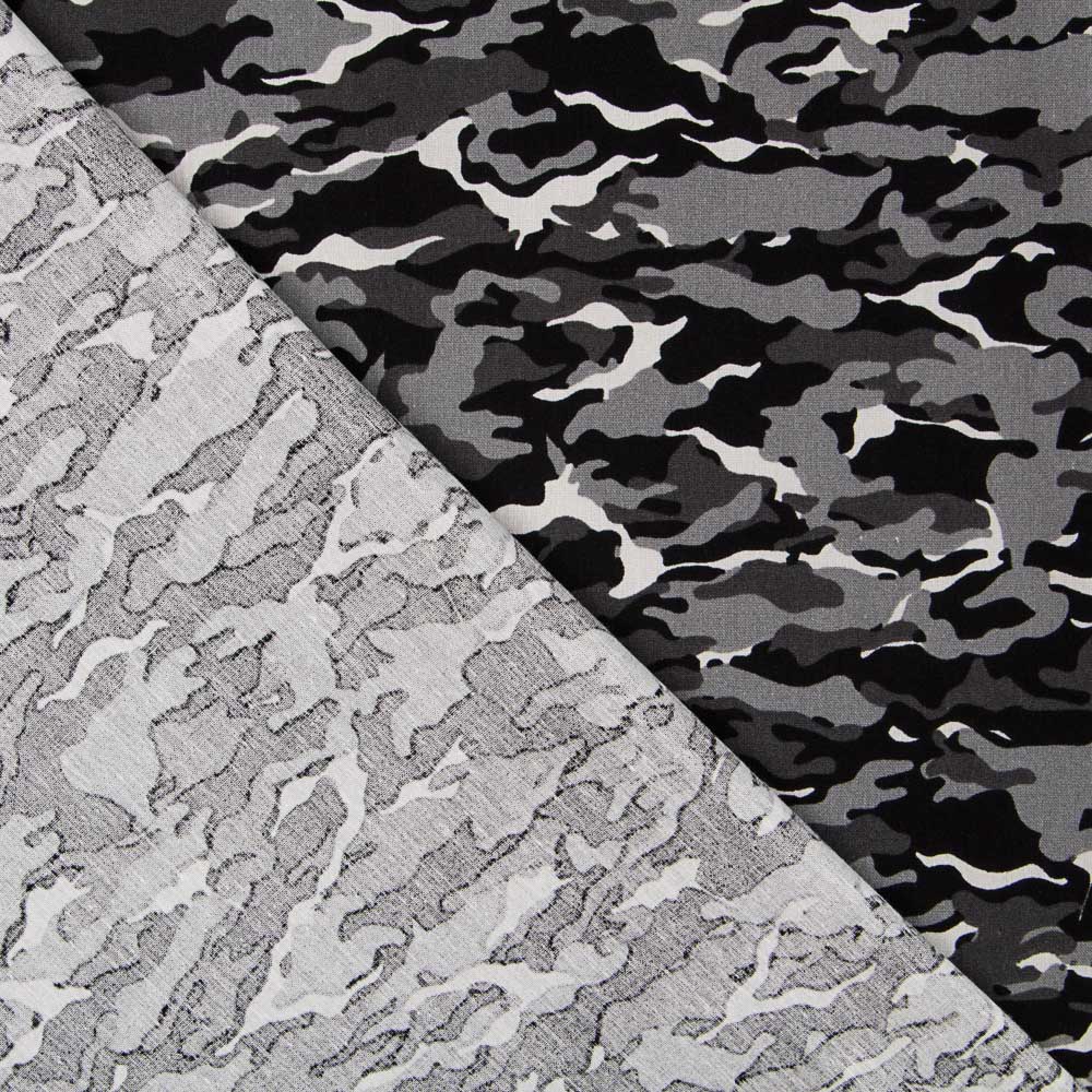 Popeline Camuflagem Cinza - Ribes y Casals