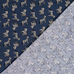 Retal Popelín Cebras Azul 90x145 cm - Ribes y Casals