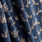 Retal Popelín Cebras Azul 90x145 cm - Ribes y Casals