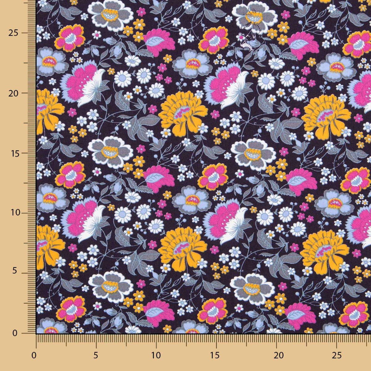 Popelín Delhi Flor Rosa - Ribes y Casals