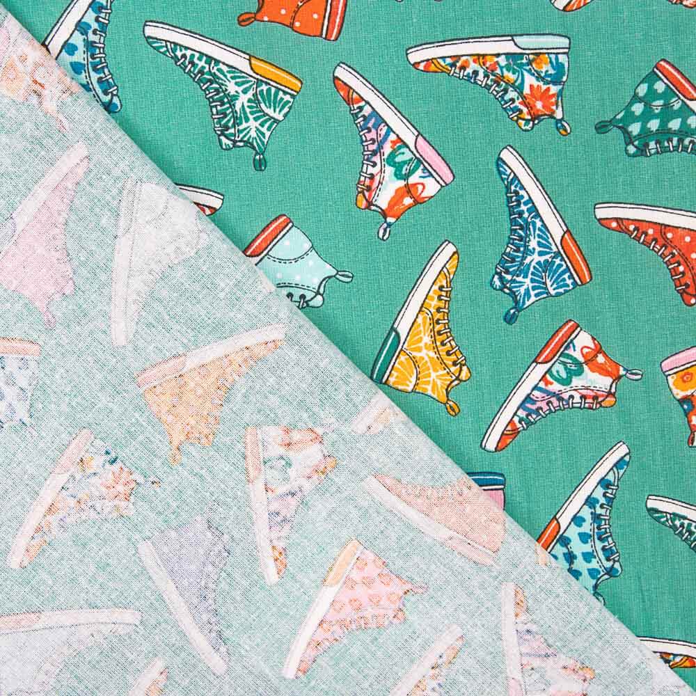 Algodão Estampados Baskets  Verde - Ribes y Casals