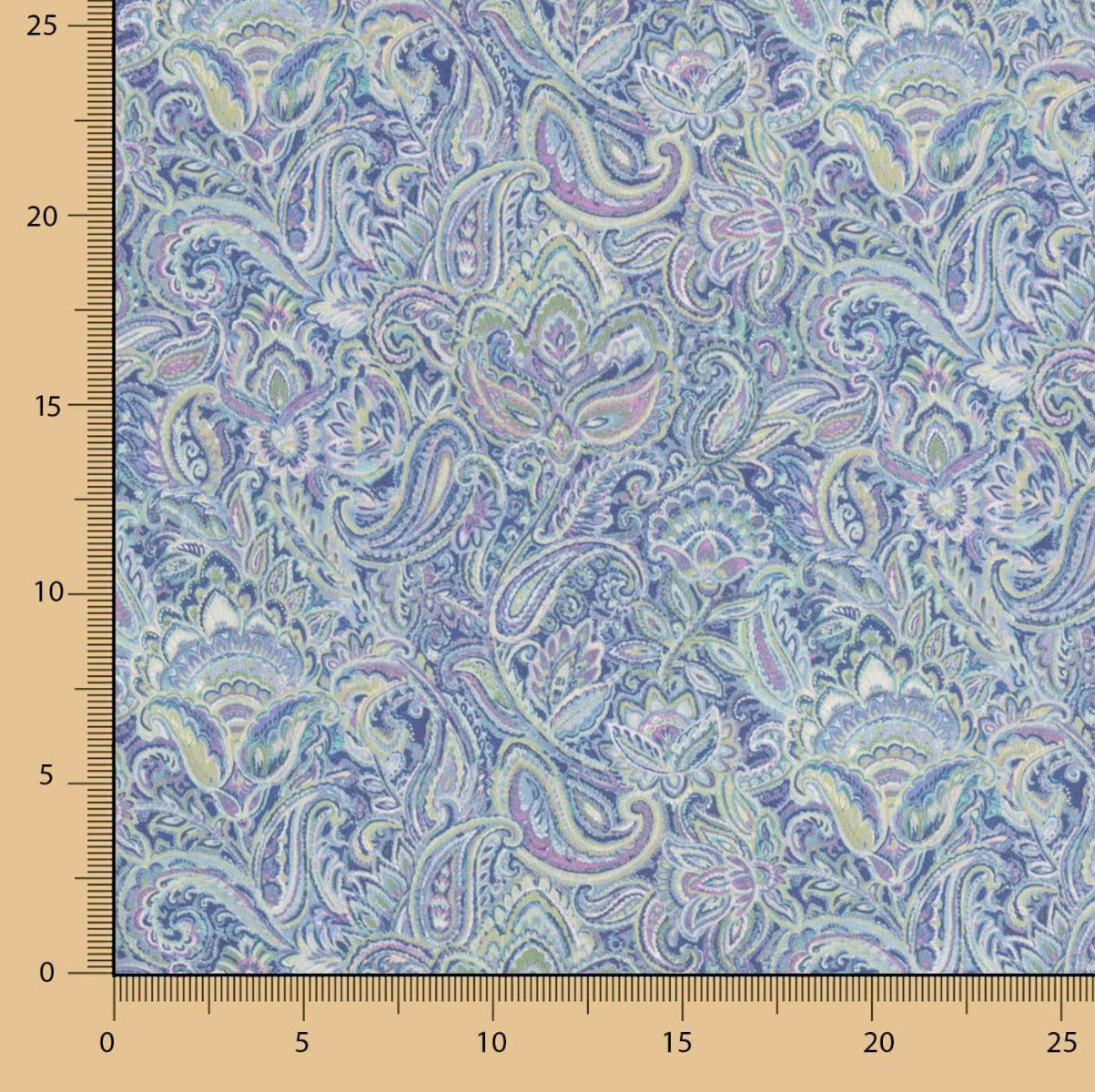 Popeline Estampado Caxemira Azul - Ribes y Casals