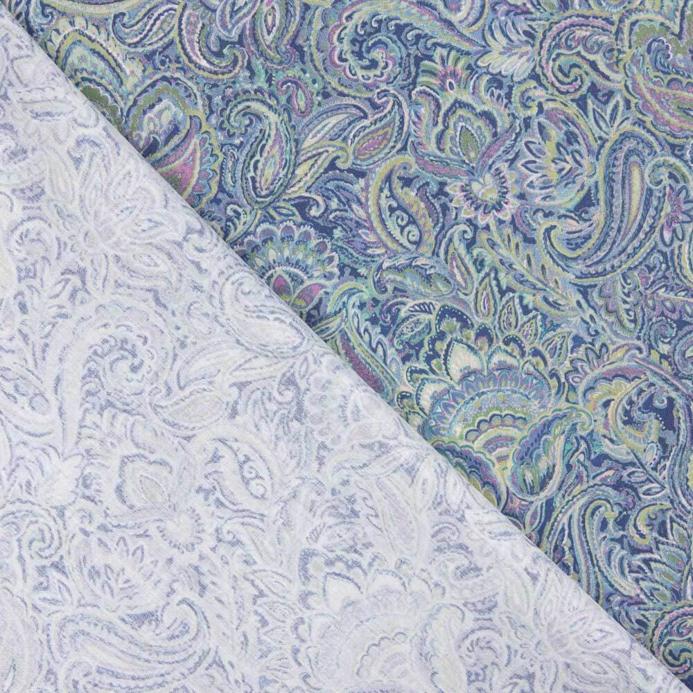 Popeline Estampado Caxemira Azul - Ribes y Casals