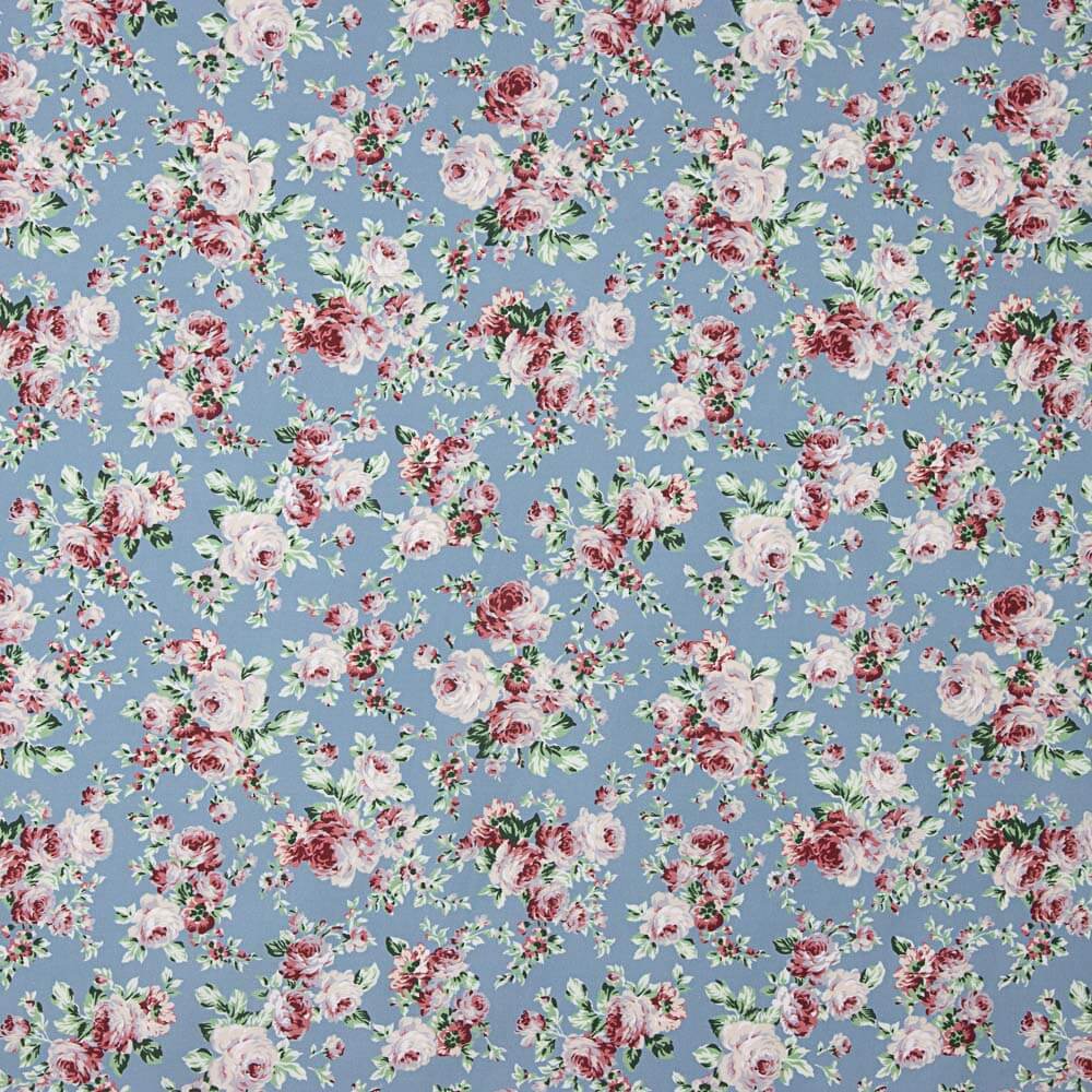 Popeline Estampado Flamenco Cretone Azul Claro - Ribes y Casals