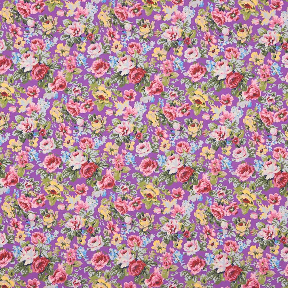 Popelíne Estampado Flamenca Cretona Roxo - Ribes y Casals