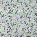 Popeline Estampado Flamenco Cretone Azul Fundo Verde Claro - Ribes y Casals