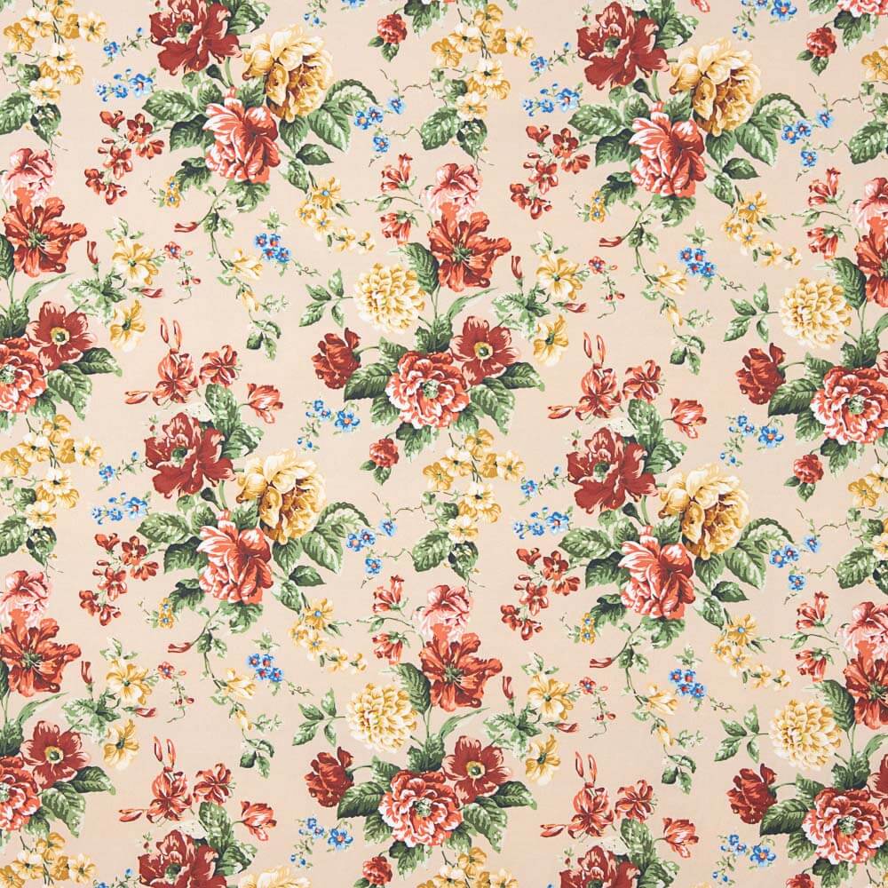 Popeline Estampado Flamenco Cretone Camel - Ribes y Casals