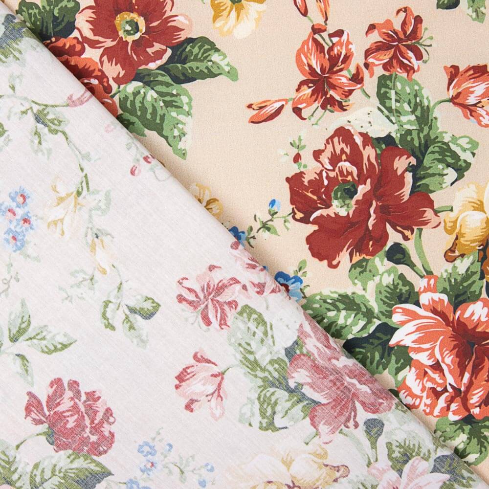 Popeline Estampado Flamenco Cretone Camel - Ribes y Casals