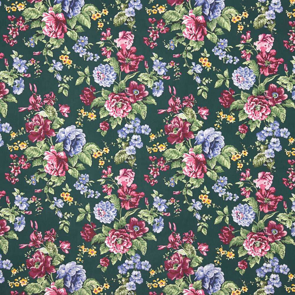 Popeline Estampado Flamenco Cretone Verde Escuro - Ribes y Casals