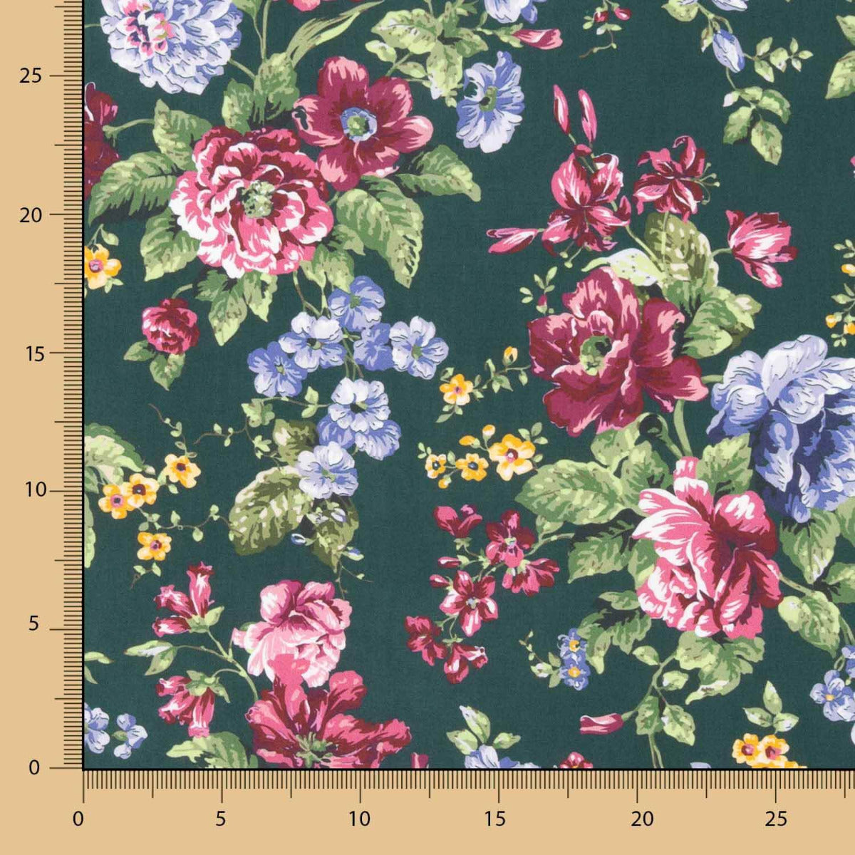 Popeline Estampado Flamenco Cretone Verde Escuro - Ribes y Casals