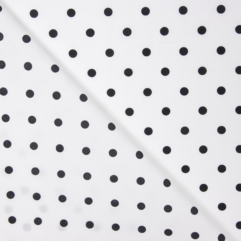 Popeline Estampado Flamenco Bolinhas 10mm Branco - Ribes y Casals