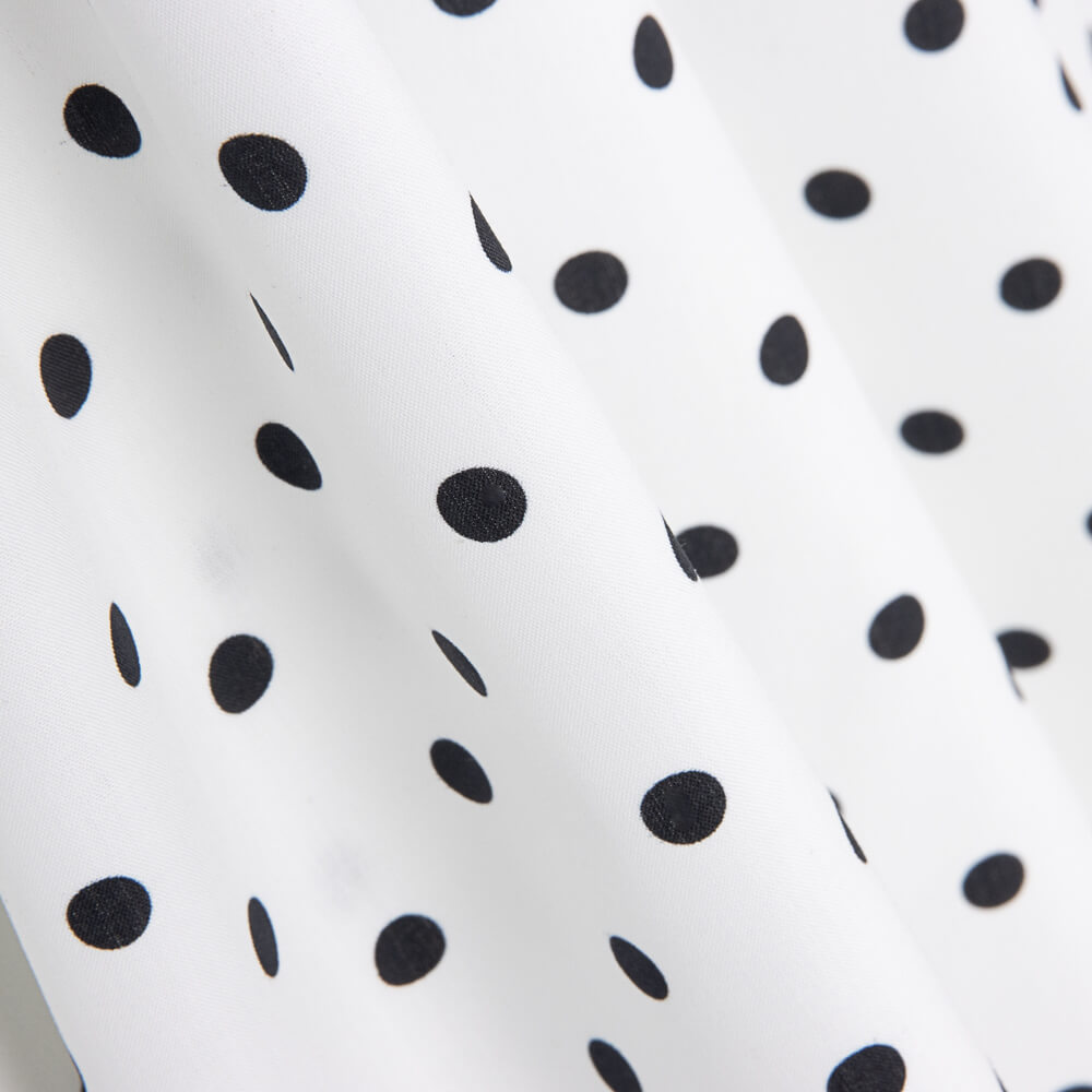 Popeline Estampado Flamenco Bolinhas 10mm Branco - Ribes y Casals