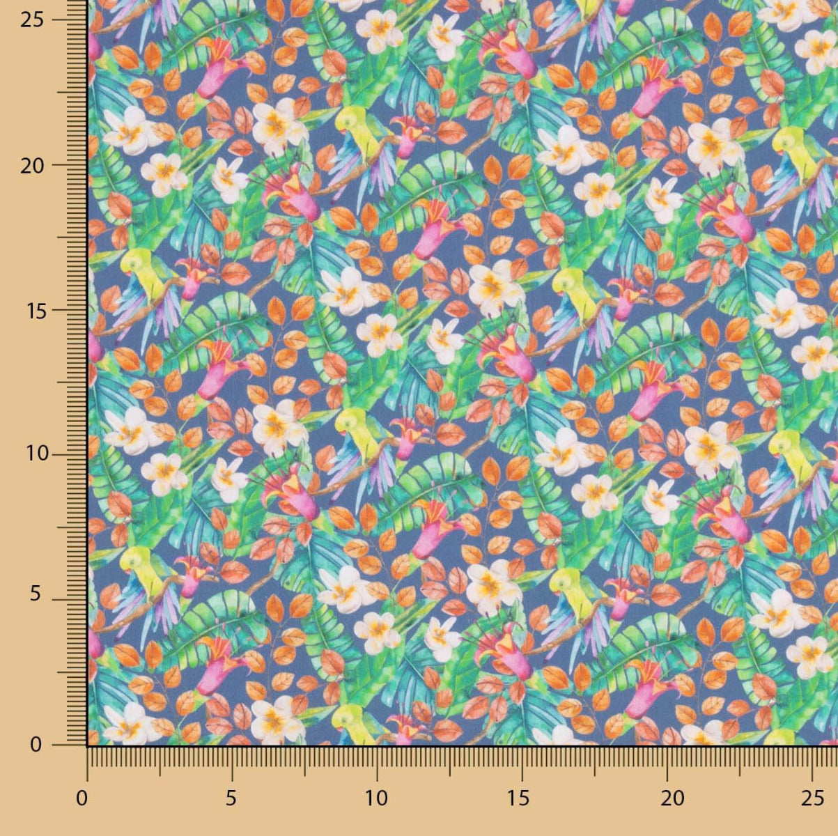 Popeline Estampado Flor Kahiki - Ribes y Casals