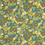 Algodão Estampado Flores Lily Azul - Ribes y Casals