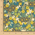 Algodão Estampado Flores Lily Azul - Ribes y Casals