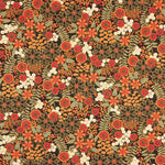 Algodão Estampado Flores Flores Lily Preto - Ribes y Casals