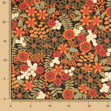 Algodão Estampado Flores Flores Lily Preto - Ribes y Casals