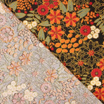 Algodão Estampado Flores Flores Lily Preto - Ribes y Casals