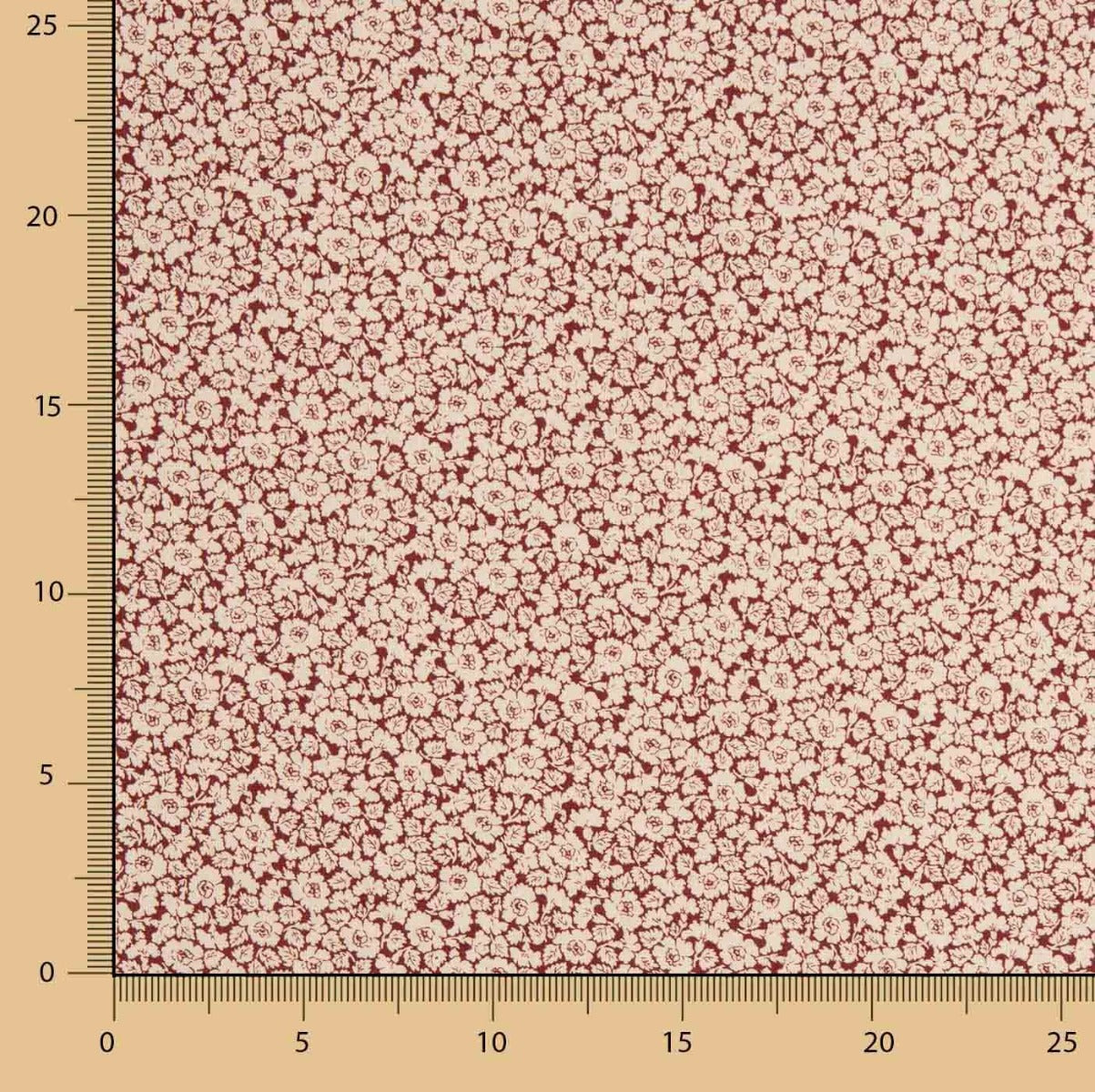 Popeline Estampado Florette Grana - Ribes y Casals