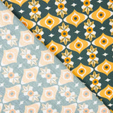 Popeline Estampado Geo Ocre - Ribes y Casals