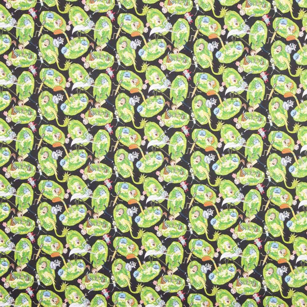 Popeline com Licença Rick e Morty Verde - Ribes y Casals