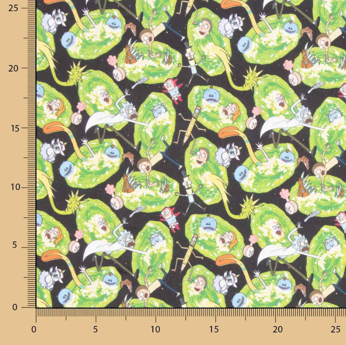 Popeline com Licença Rick e Morty Verde - Ribes y Casals