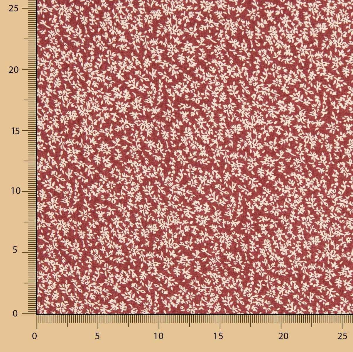 Popeline Estampado Rouse Grana - Ribes y Casals