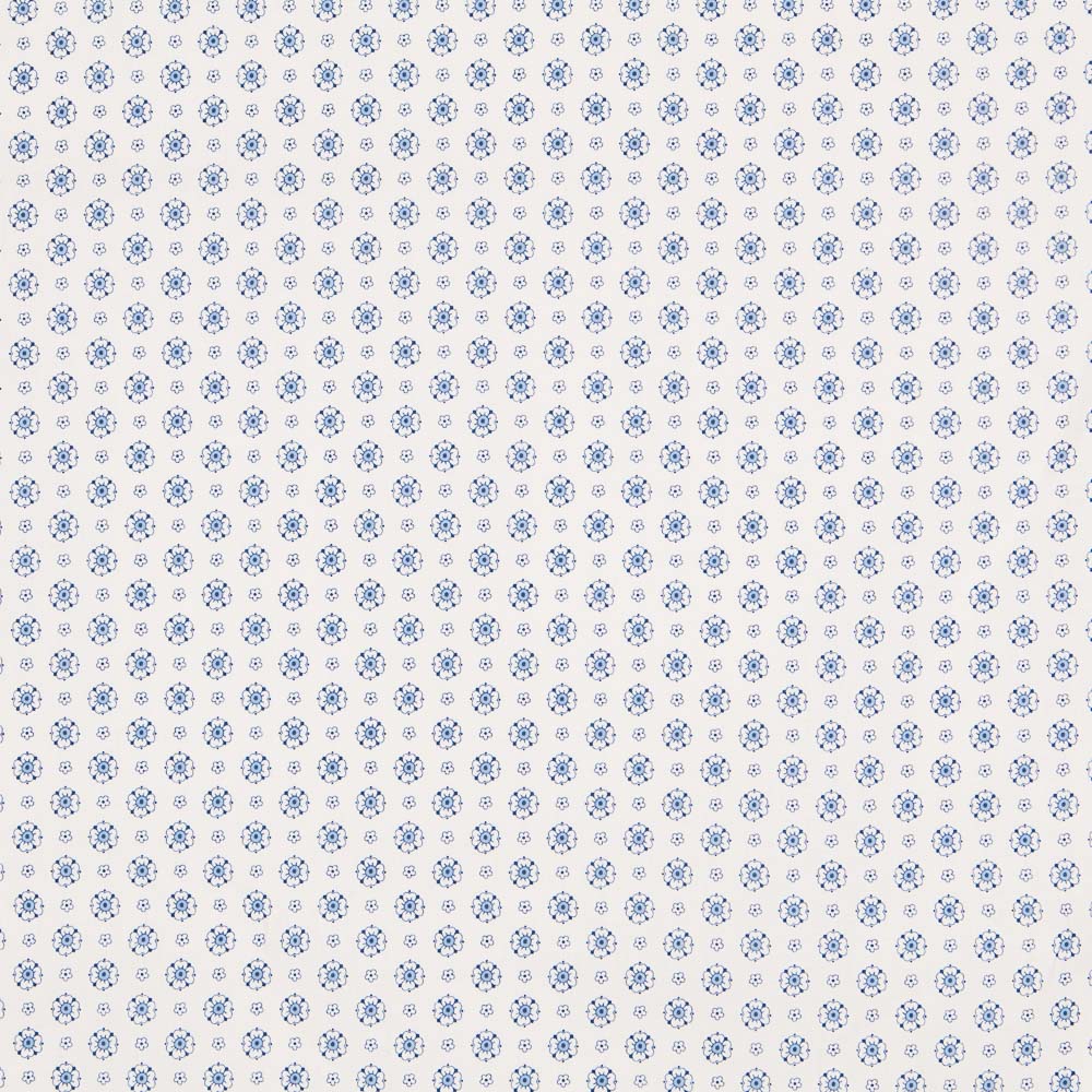 Popeline Flor Retro Azul - Ribes y Casals