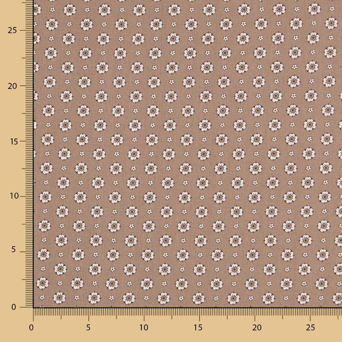 Popeline Flor Retro Bege - Ribes y Casals