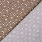 Popeline Flor Retro Bege - Ribes y Casals