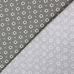 Popeline Flor Retro Cinza Marengo - Ribes y Casals