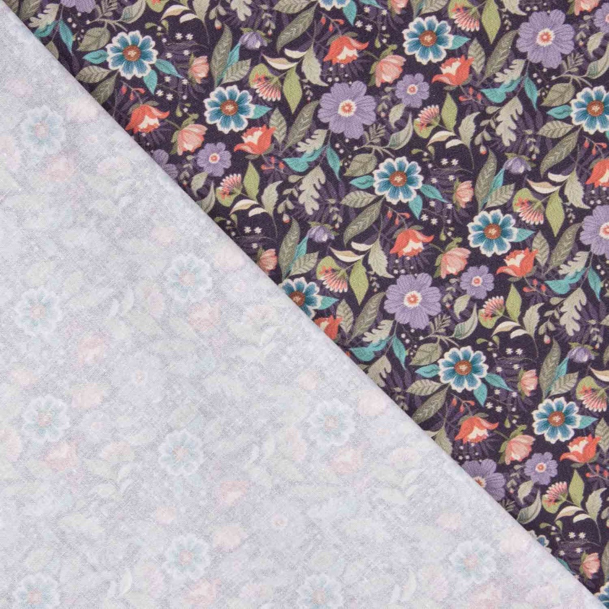 Popeline Flores Botânicas Violeta - Ribes y Casals