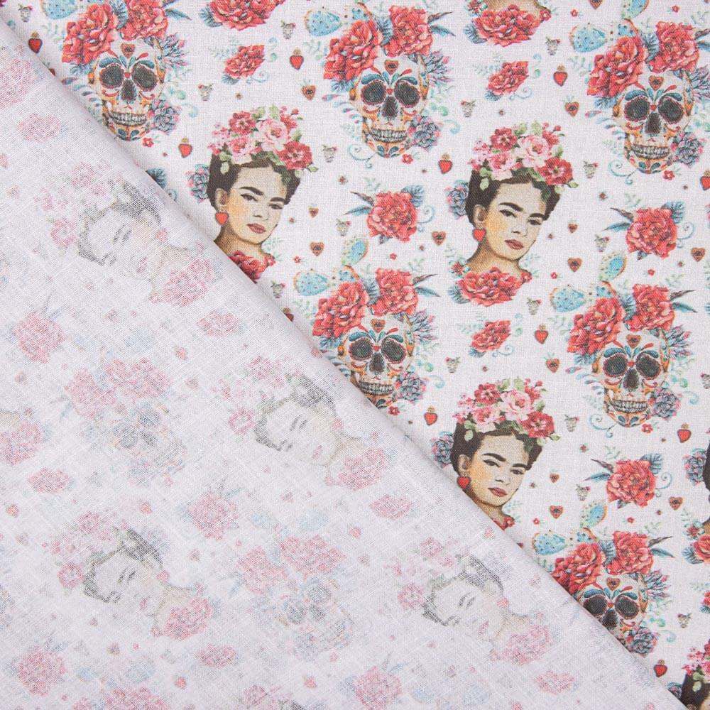 Retal Popelín Algodón Frida Catrinas 55x150 cm - Ribes y Casals