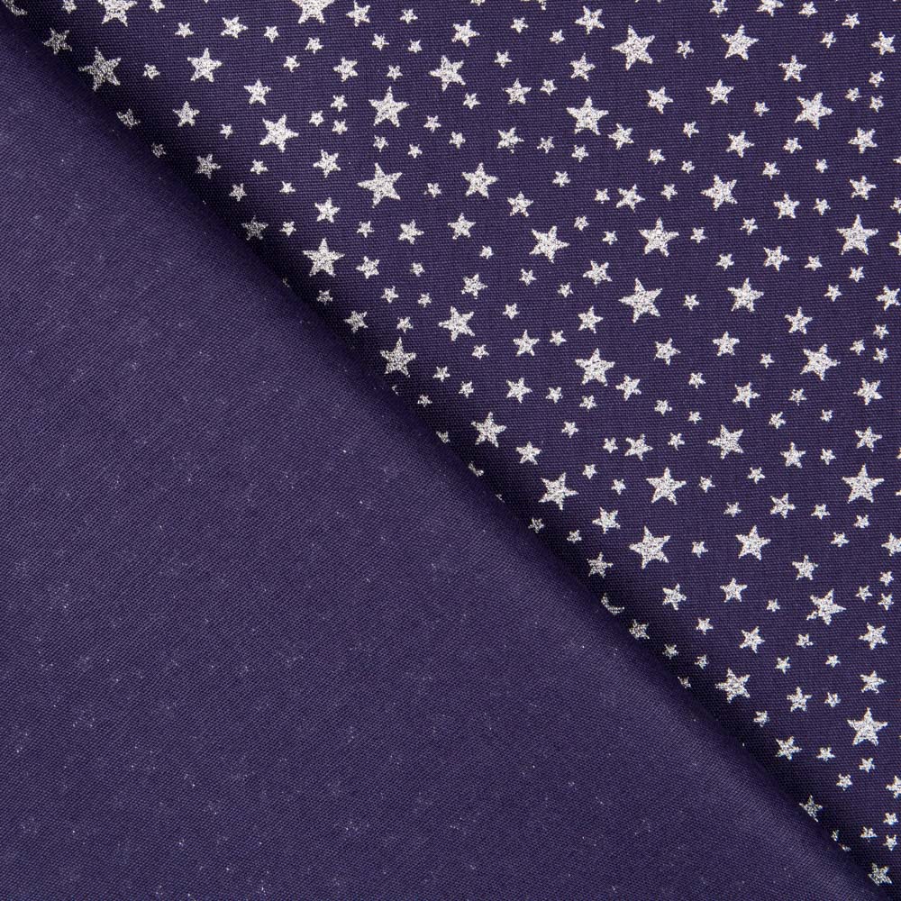 Popelín Galaxy Lurex Azul Marino - Ribes y Casals