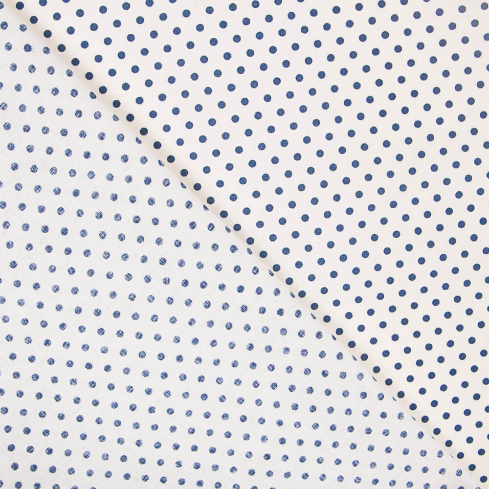 Popeline Bolinhas Azul Marinho - Ribes y Casals