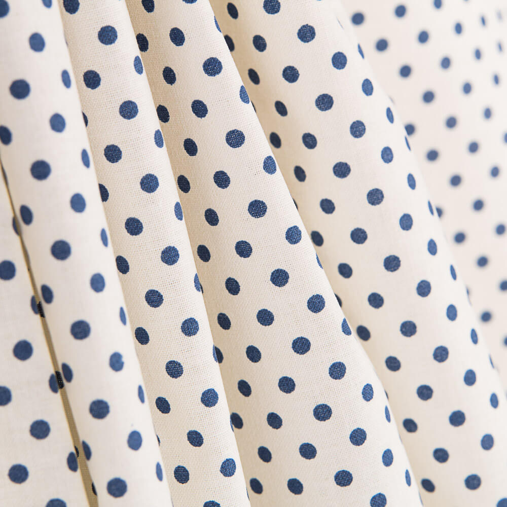 Popeline Bolinhas Azul Marinho - Ribes y Casals