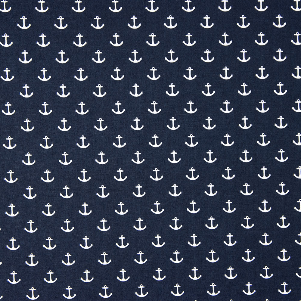 Popeline Algodão Marinho Âncoras - Ribes y Casals