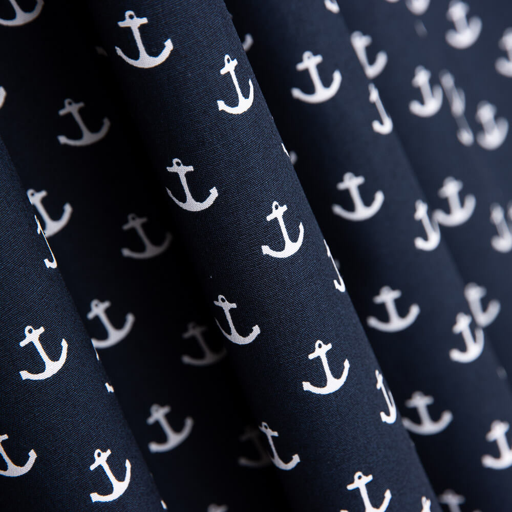 Popeline Algodão Marinho Âncoras - Ribes y Casals